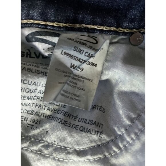 Silver Jeans Co. Womens Suki Capri Bootcut Jeans Size W29 Distressed Denim - Picture 3 of 14